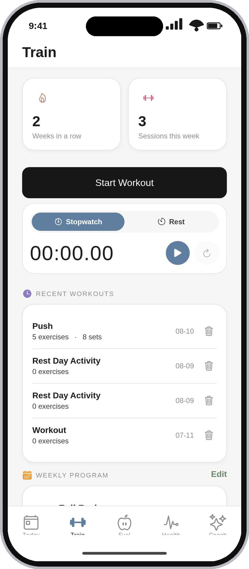 Built With Mettle — Train: weekly program & workouts